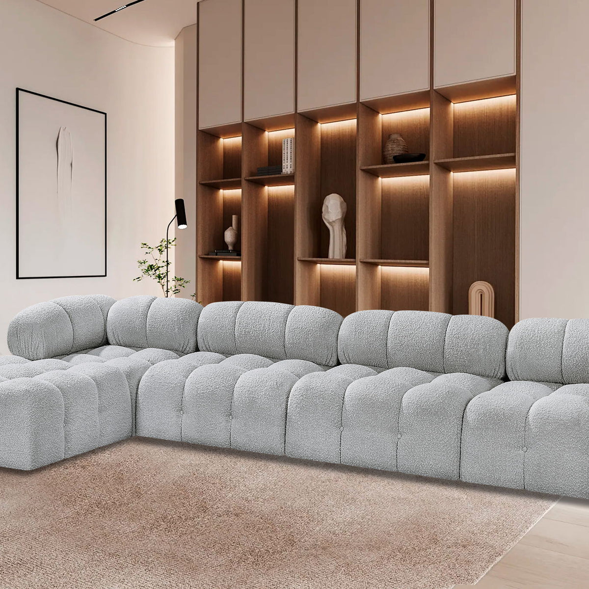 Ames - 5 Piece Fabric Modular Sectional
