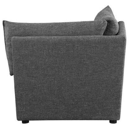 Sasha - Upholstered Corner Chair - Barely Black