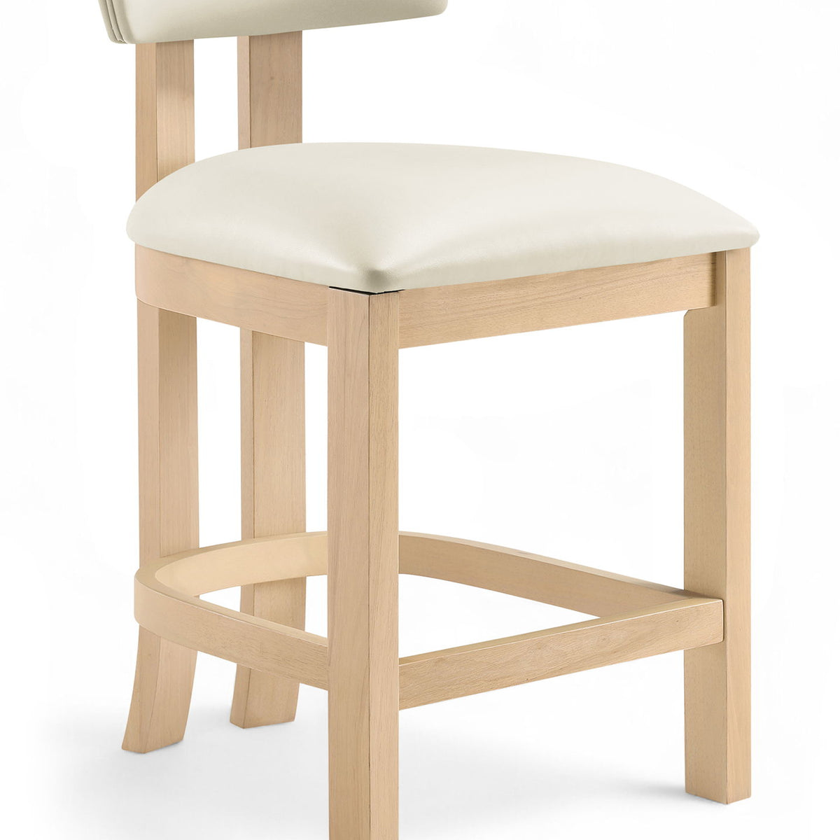 Lavrin - Vegan Leather Counter Stool (Set of 2) - Natural Base