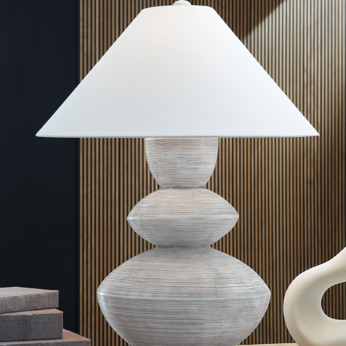 Brickdon - Distressed White - Poly Table Lamp