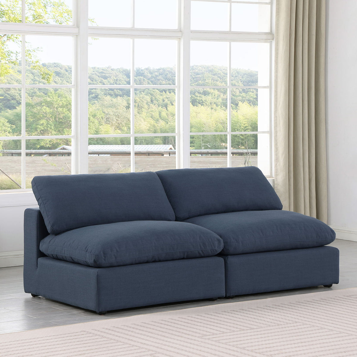 Comfy - Linen Modular Armless Sofa 2 Seats