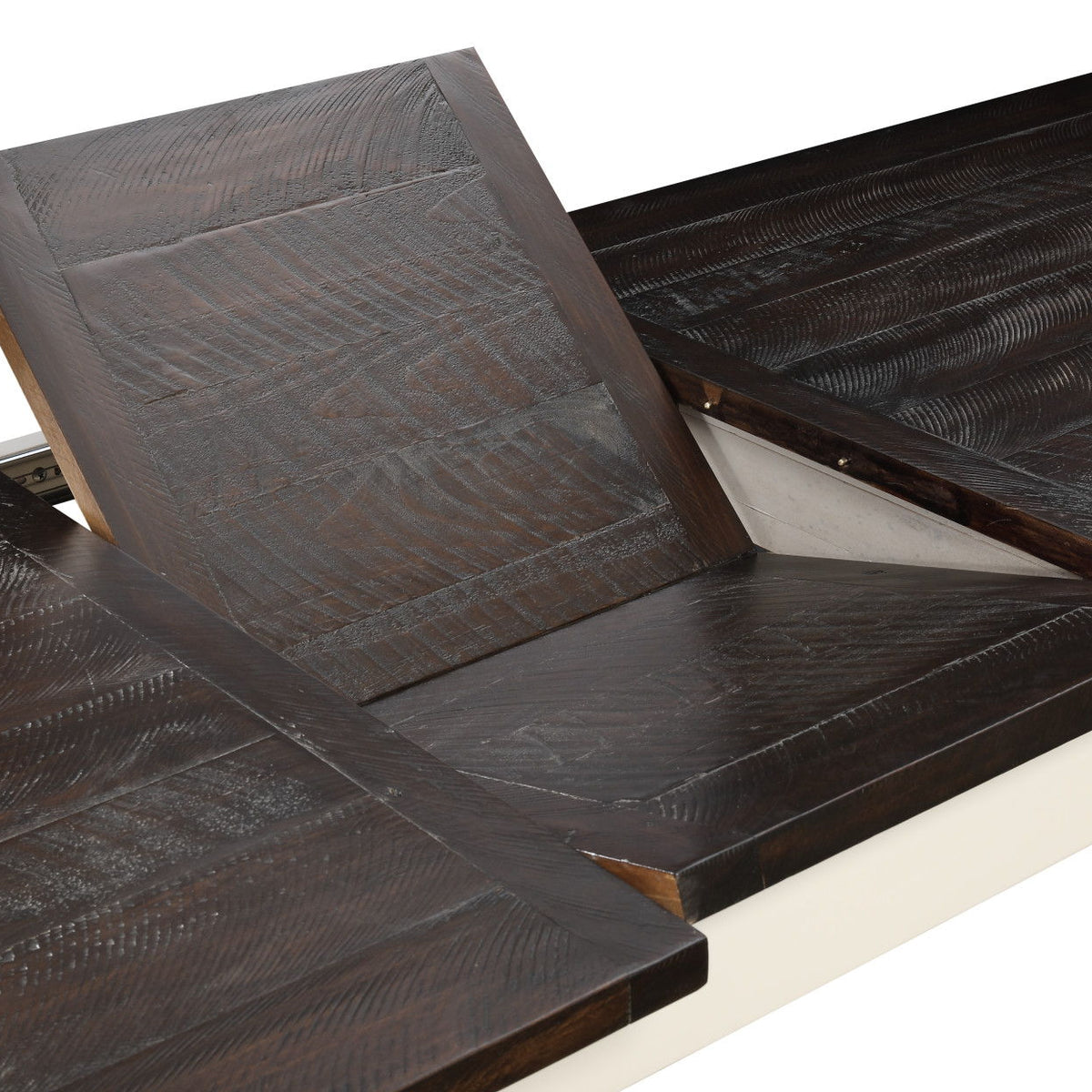 Mountina - Gathering Dining Table With Leaf - Brown / White