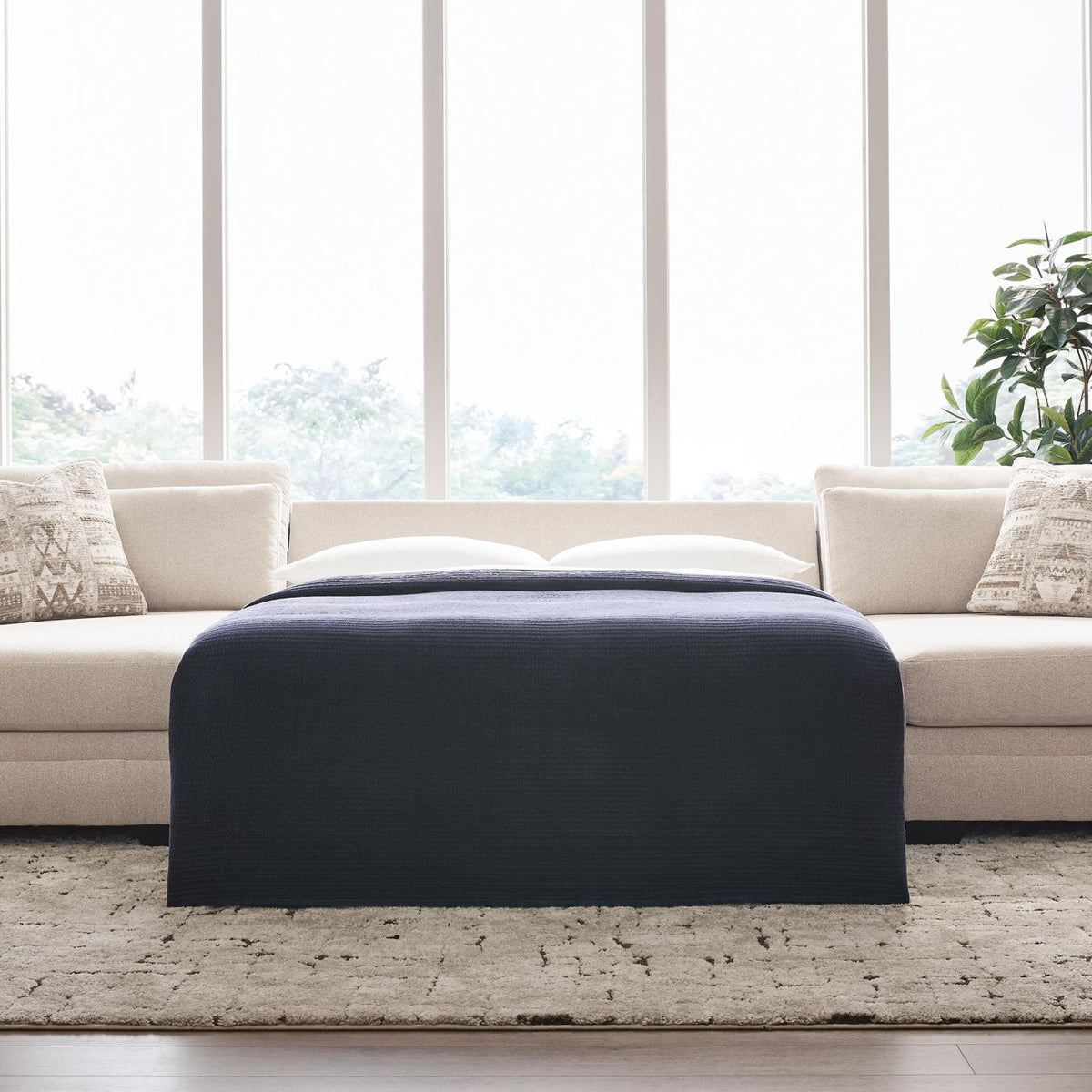 Mandi Point - 3-Piece Double Chaise Sleeper Sectional - Marble