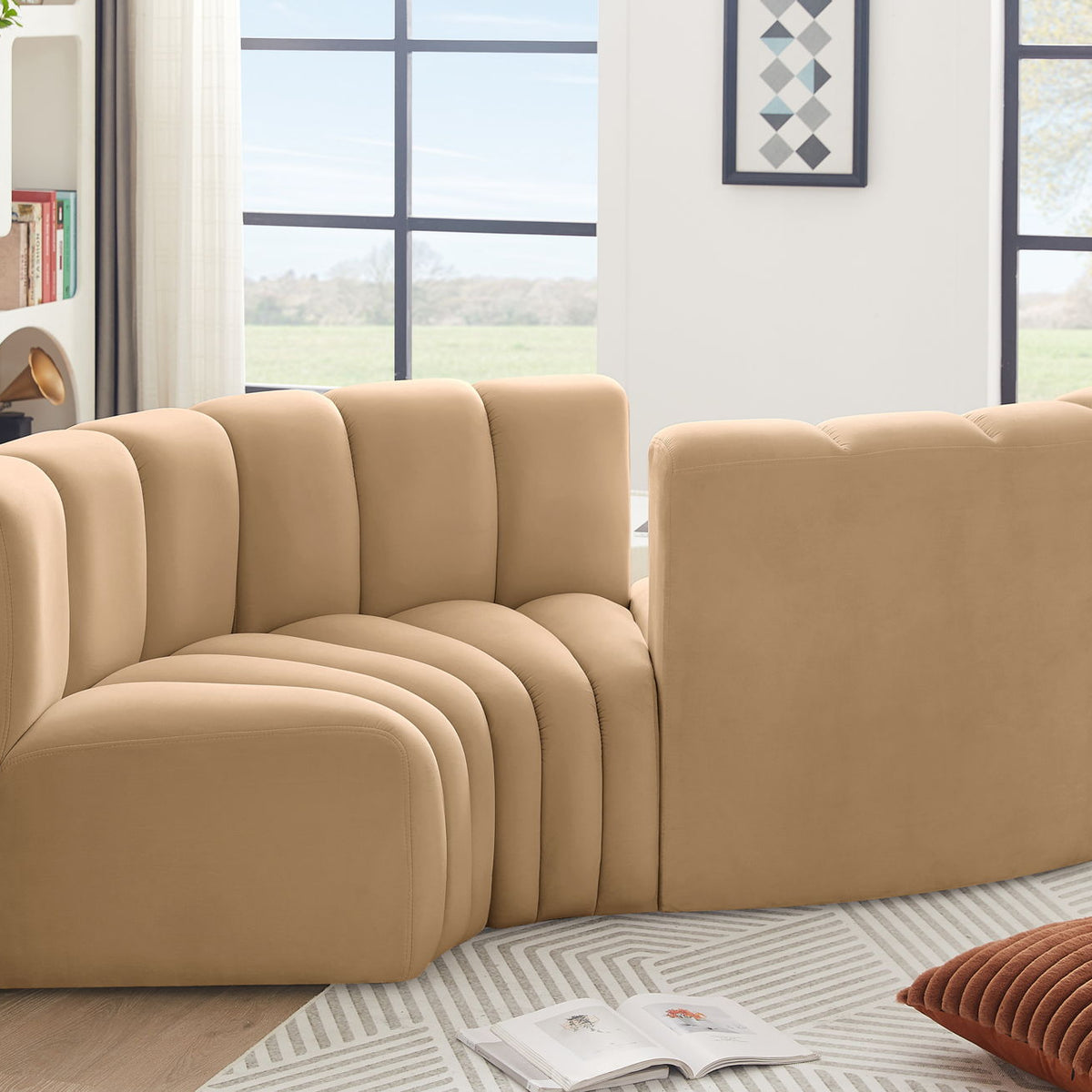 Arc - Velvet 4 Piece Curved Modular Sofa