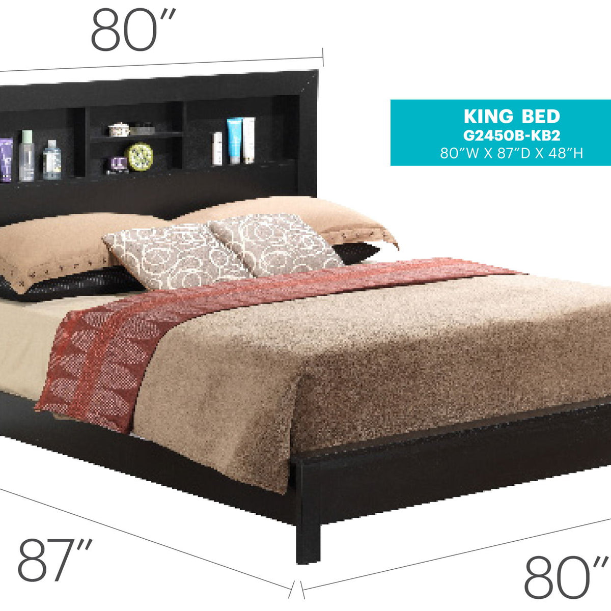 Bed With Transitional Design Stylish
