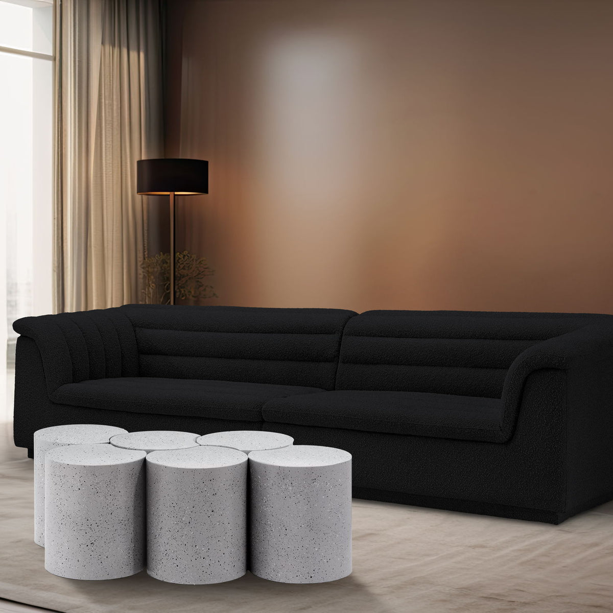 Dimple - 6 Piece Modular Coffee Table - Terazzo Finish