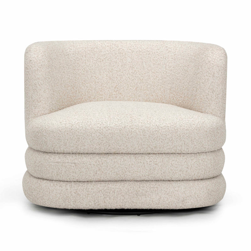Astor - Heavy Boucle Swivel Hotel Lounge Chair - Cream