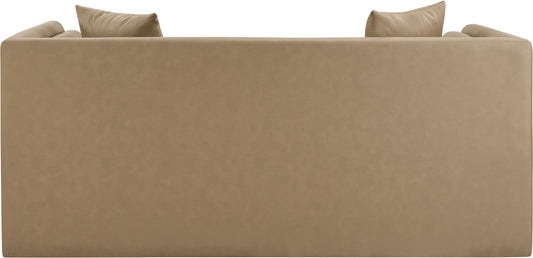 Everett - Vegan Leather 67" Upholstered Loveseat - Tan