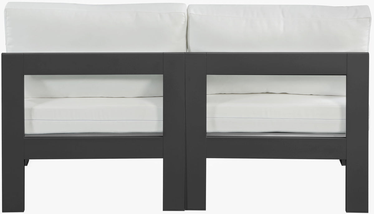 Nizuc - Outdoor Patio 2 Seat Armless Modular Sofa With Gray Frame