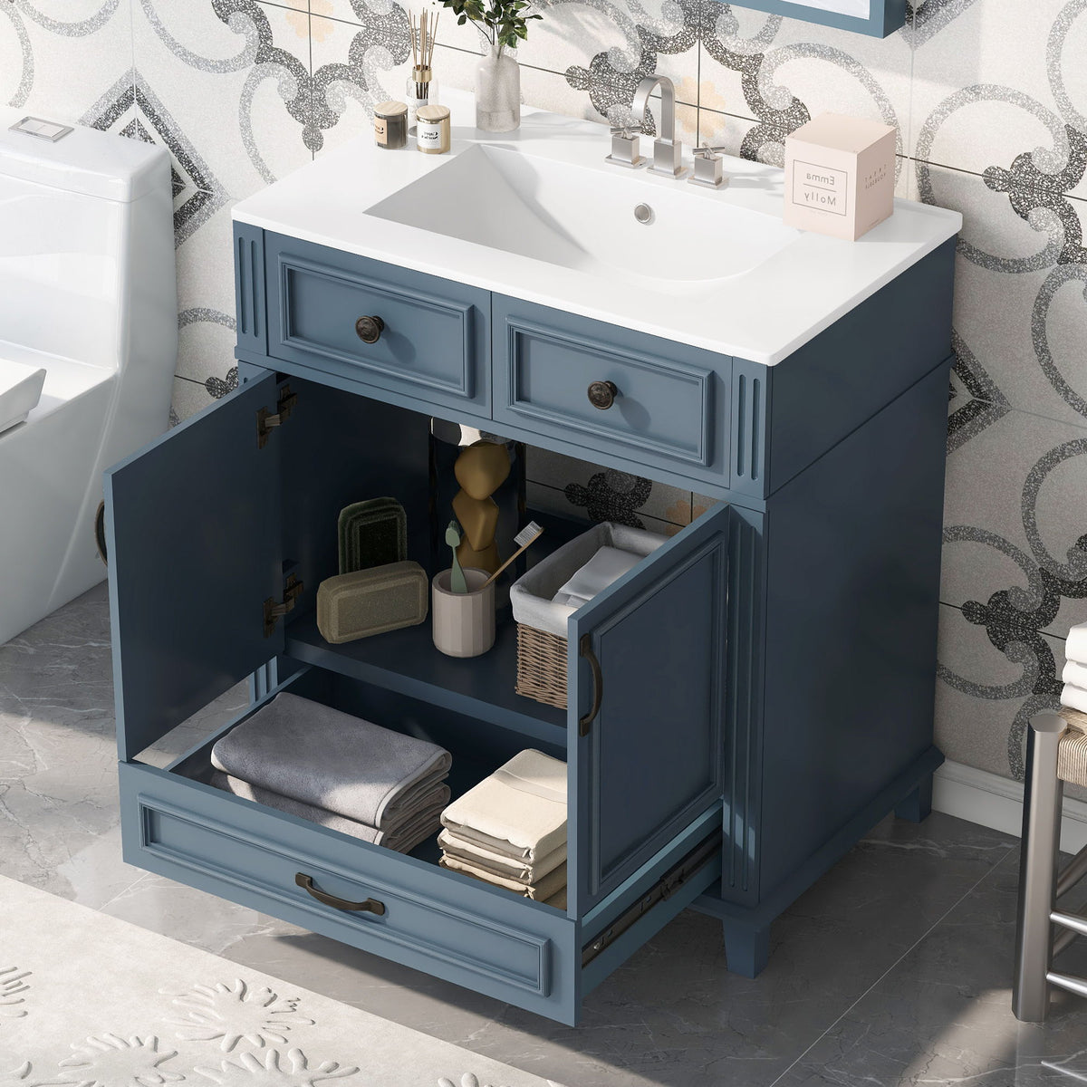Bathroom Vanity With Sink, Storage Cabinet