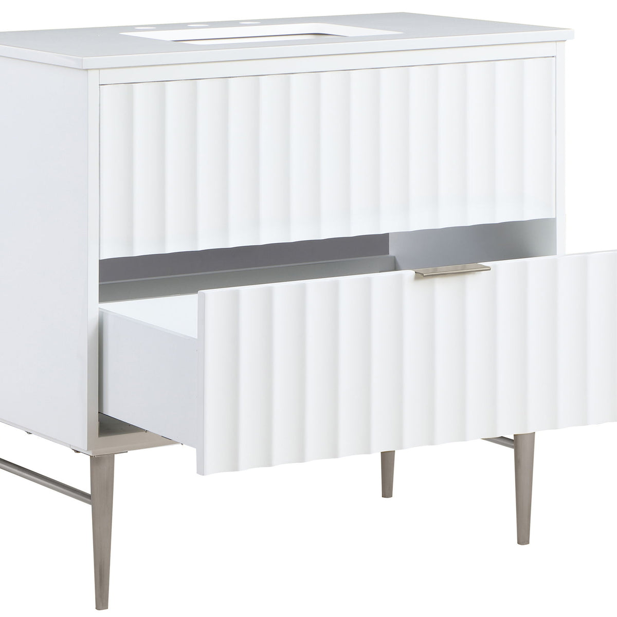 Modernist - Bathroom Vanity With Chrome Legs