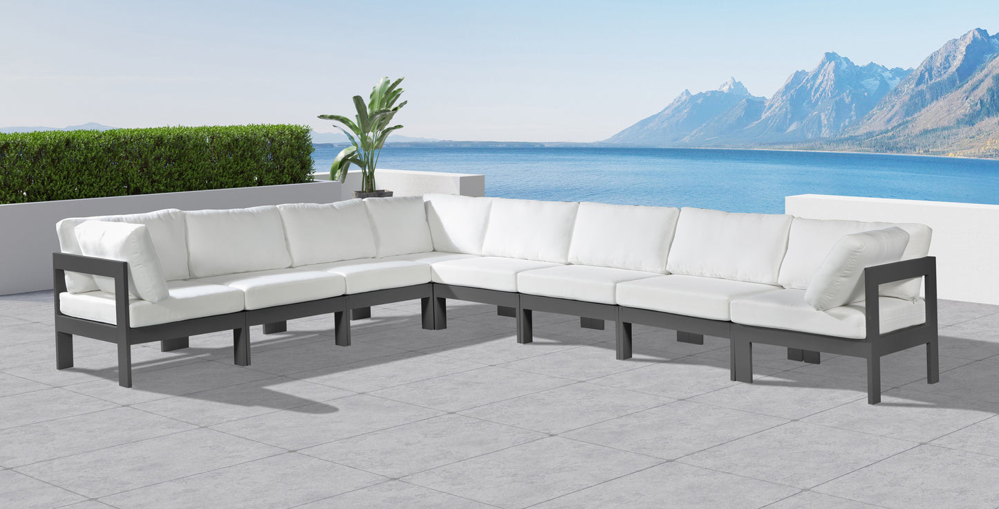 Nizuc - Outdoor Patio Modular Sectional 8 Piece - White - Fabric - Modern & Contemporary