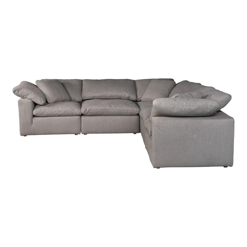 Terra - Livesmart Fabric Condo Classic L Modular Sectional - Light Gray