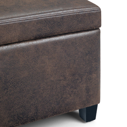 Avalon - Storage Ottoman Bench - Distressed Brown