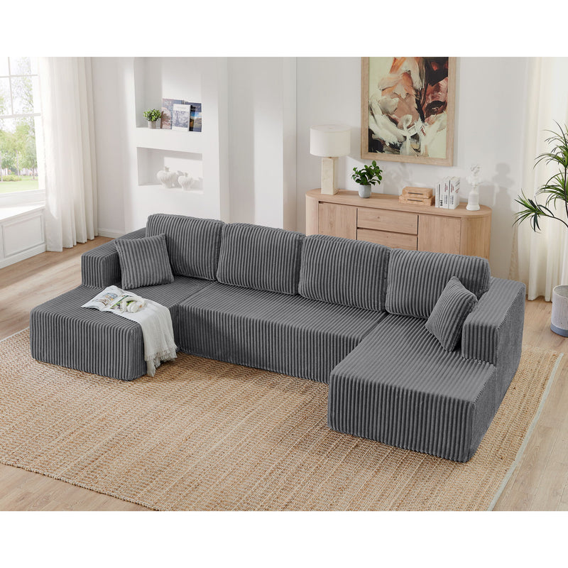Modern Minimalist U - Shape Modular Sectional Sofa