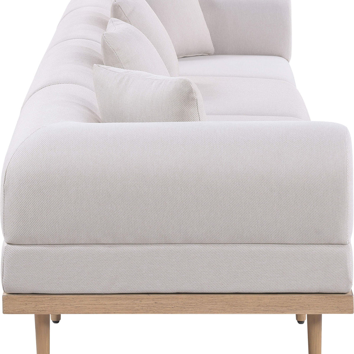 Laguna - 4 Piece Resilient Water Resistant Fabric 142" Upholstered Outdoor Patio Modular Sofa