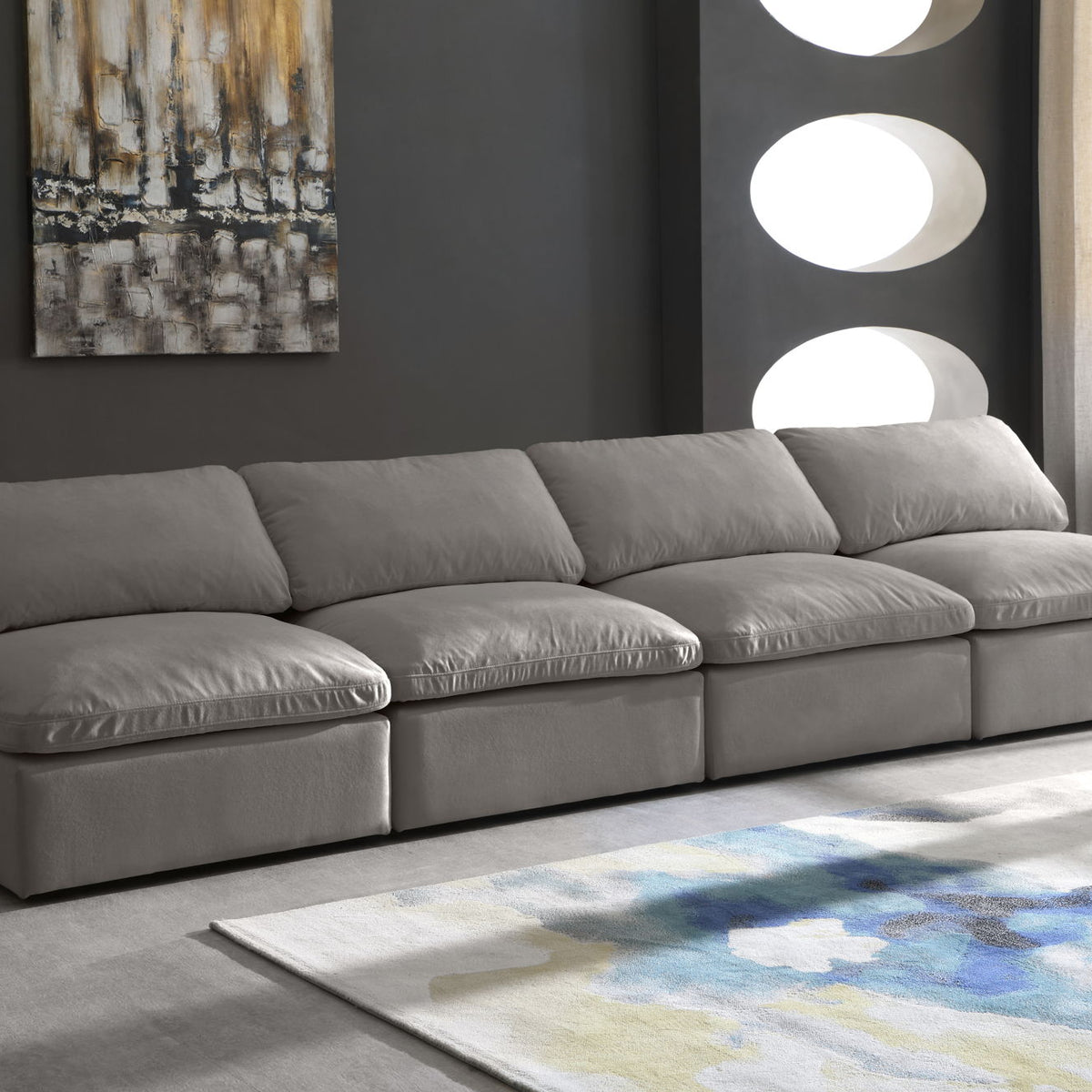 Plush - Modular Armless 4 Seat Sofa