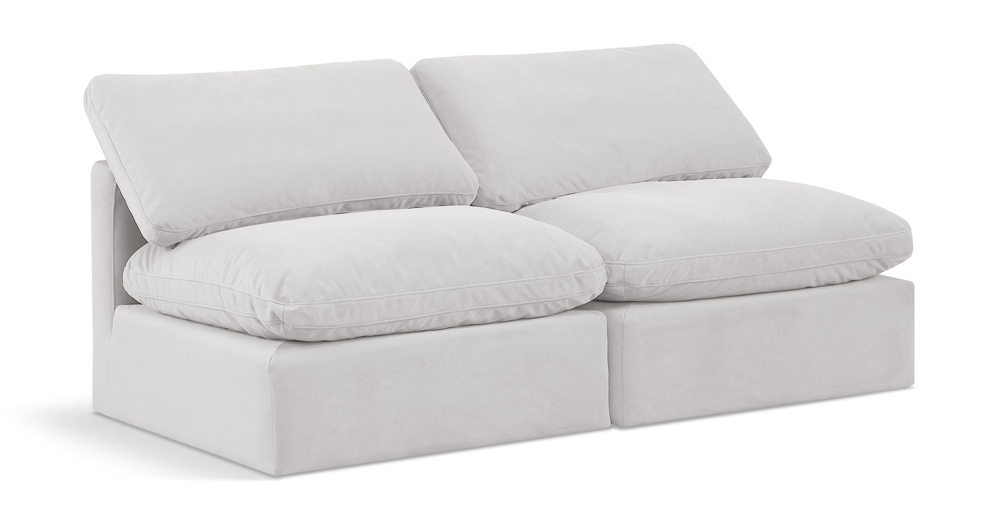 Indulge - Velvet 2 Seat Modular Armless Sofa