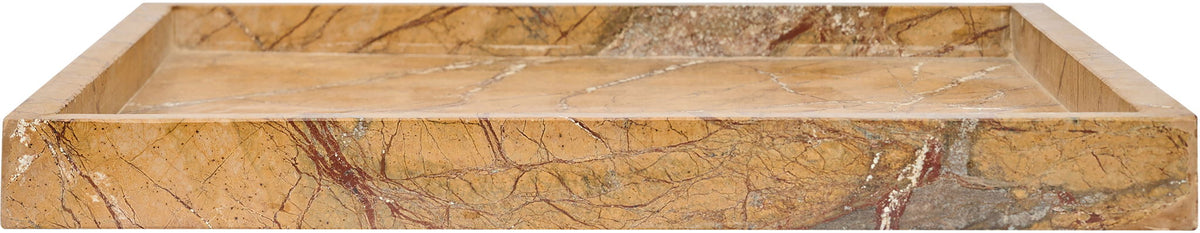 Tan marble tray interior with visible rim and smooth recessed base