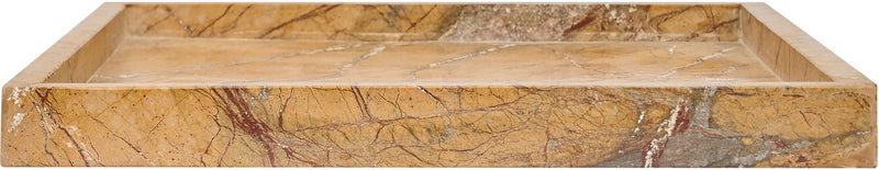 Tan marble tray interior with visible rim and smooth recessed base