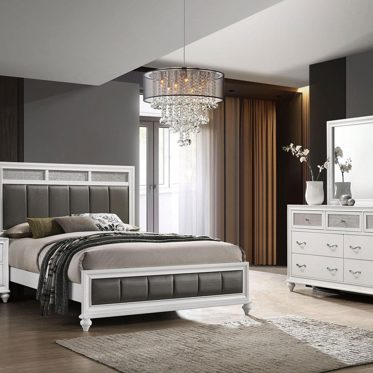 Barzini 4-piece Eastern King Bedroom Set White