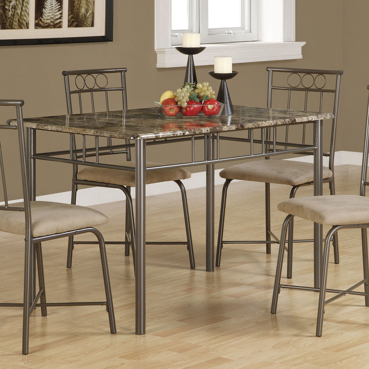 5 Pieces Dining Table Set, Small, Rectangular