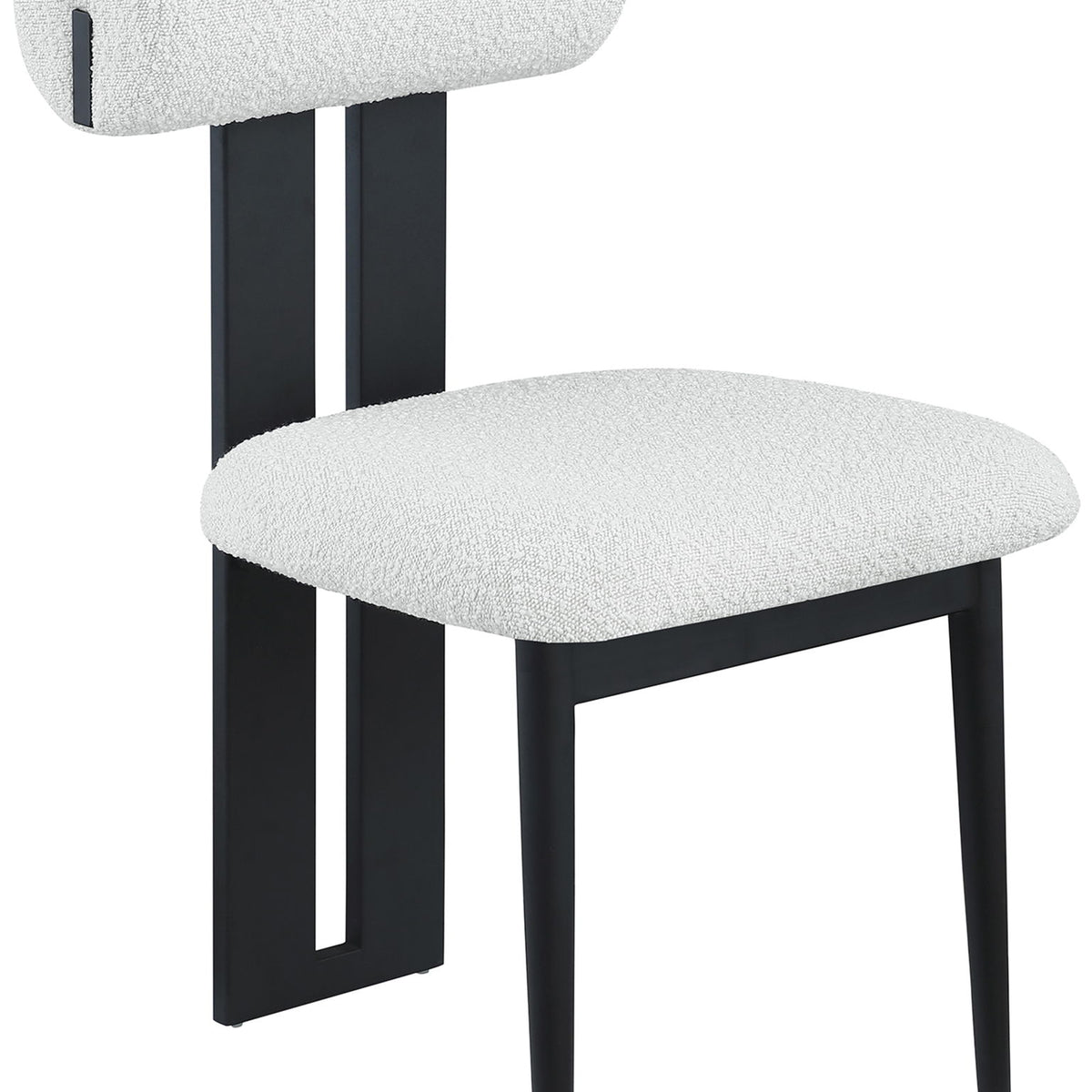 Dario - Boucle Dining Chair With Black Frame (Set of 2)