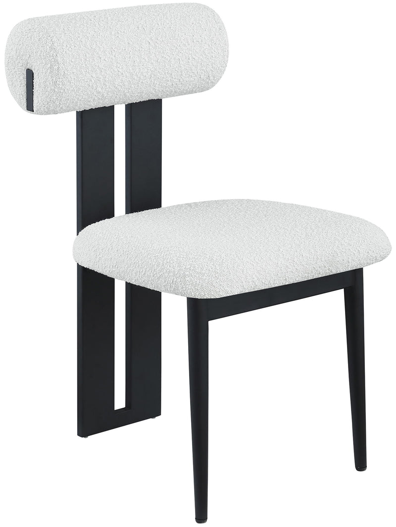 Dario - Boucle Dining Chair With Black Frame (Set of 2)
