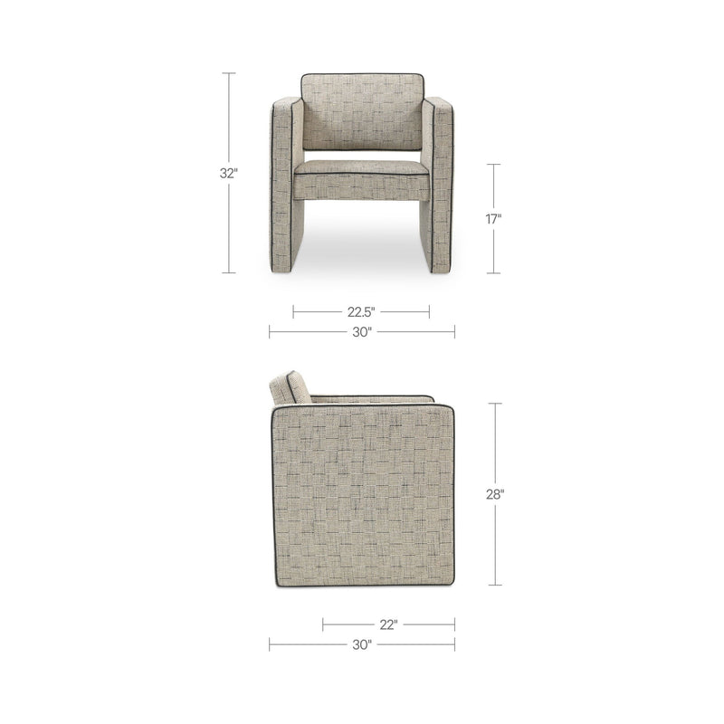 Harris - Accent Chair - Black / Beige Weave