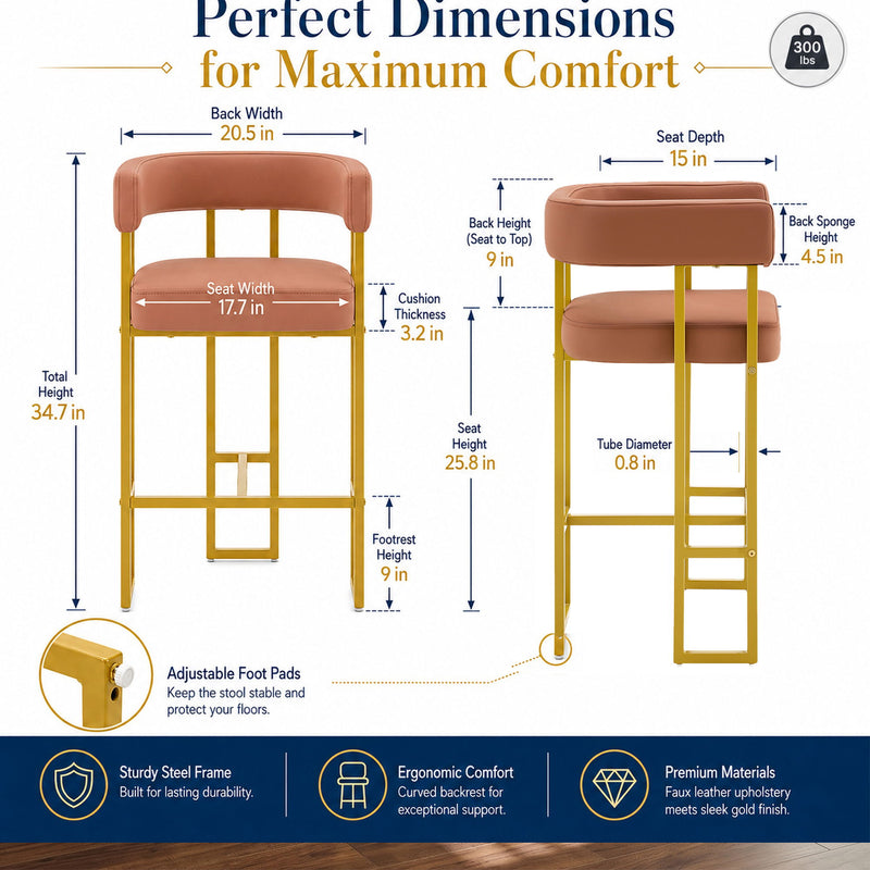 Modern Counter Height Bar Stools With U - Shaped