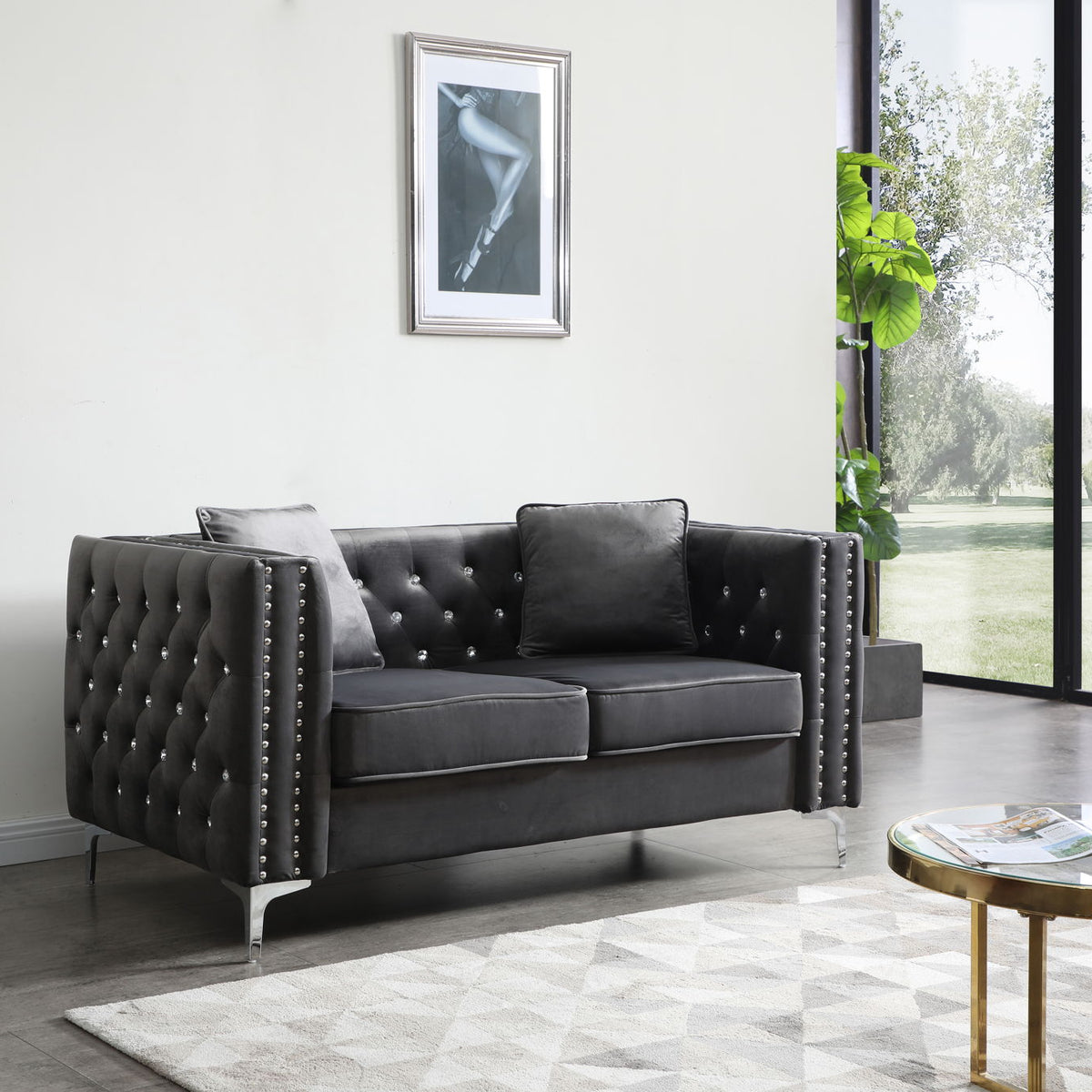 Elegant Track Arm Loveseat