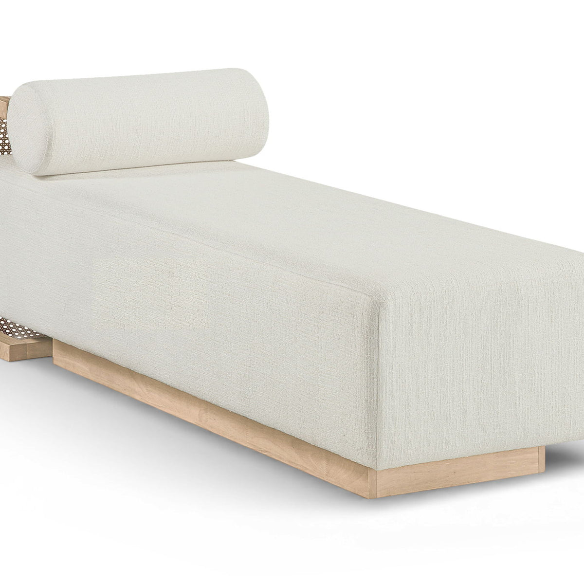 Zephyr - Linen Textured Fabric Upholstered Chaise - Painted Natural Base