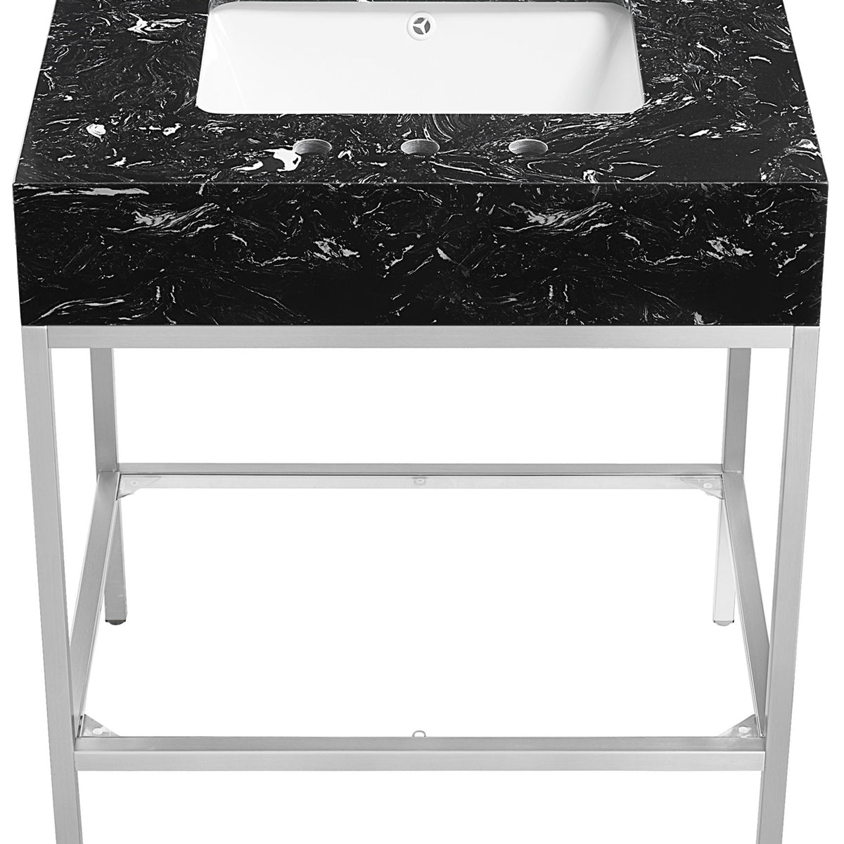 Marmo - Engineered Marble Bathroom Vanity With Chrome Base