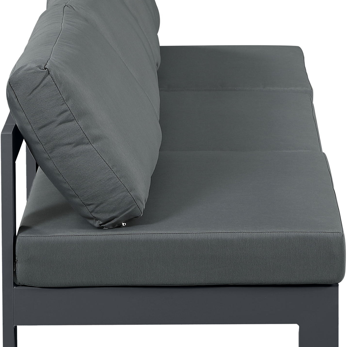 Nizuc - Outdoor Patio 3 Seat Armless Modular Sofa With Gray Frame