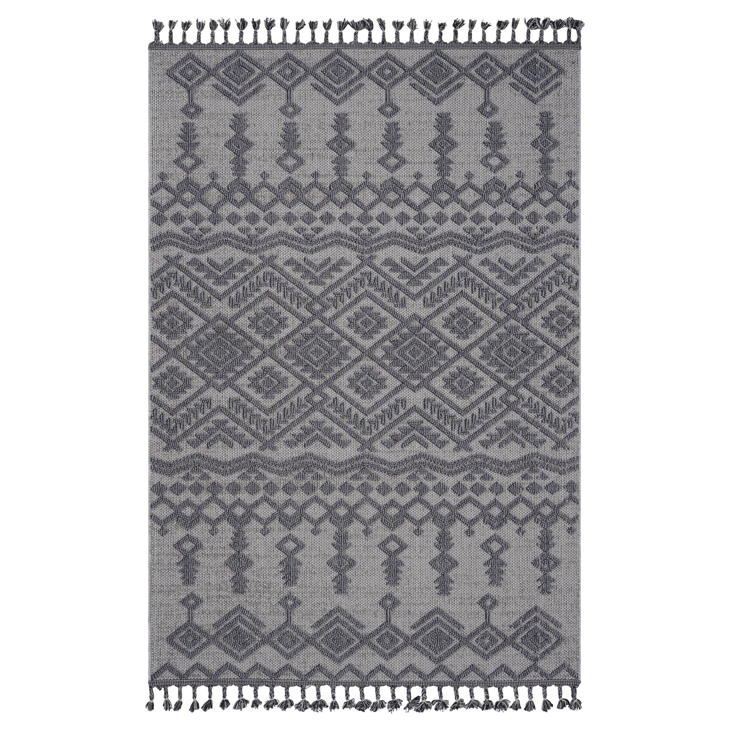 Guros - 6' X 9' Traditional Indoor / Outdoor Area Rug - White / Gray