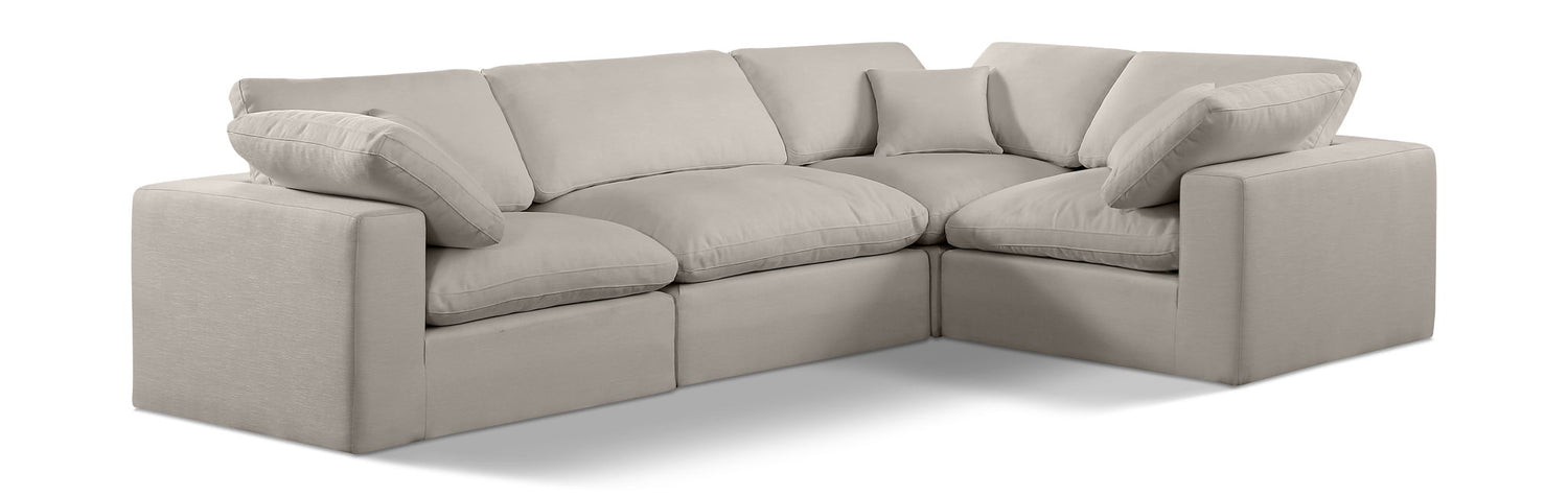 Comfy - 4 Piece Linen Fabric Modular Sectional