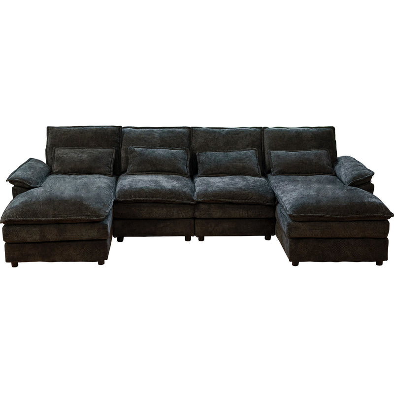 Modular Sectional Sofa Cloud Couch With Double Chaise Lounge