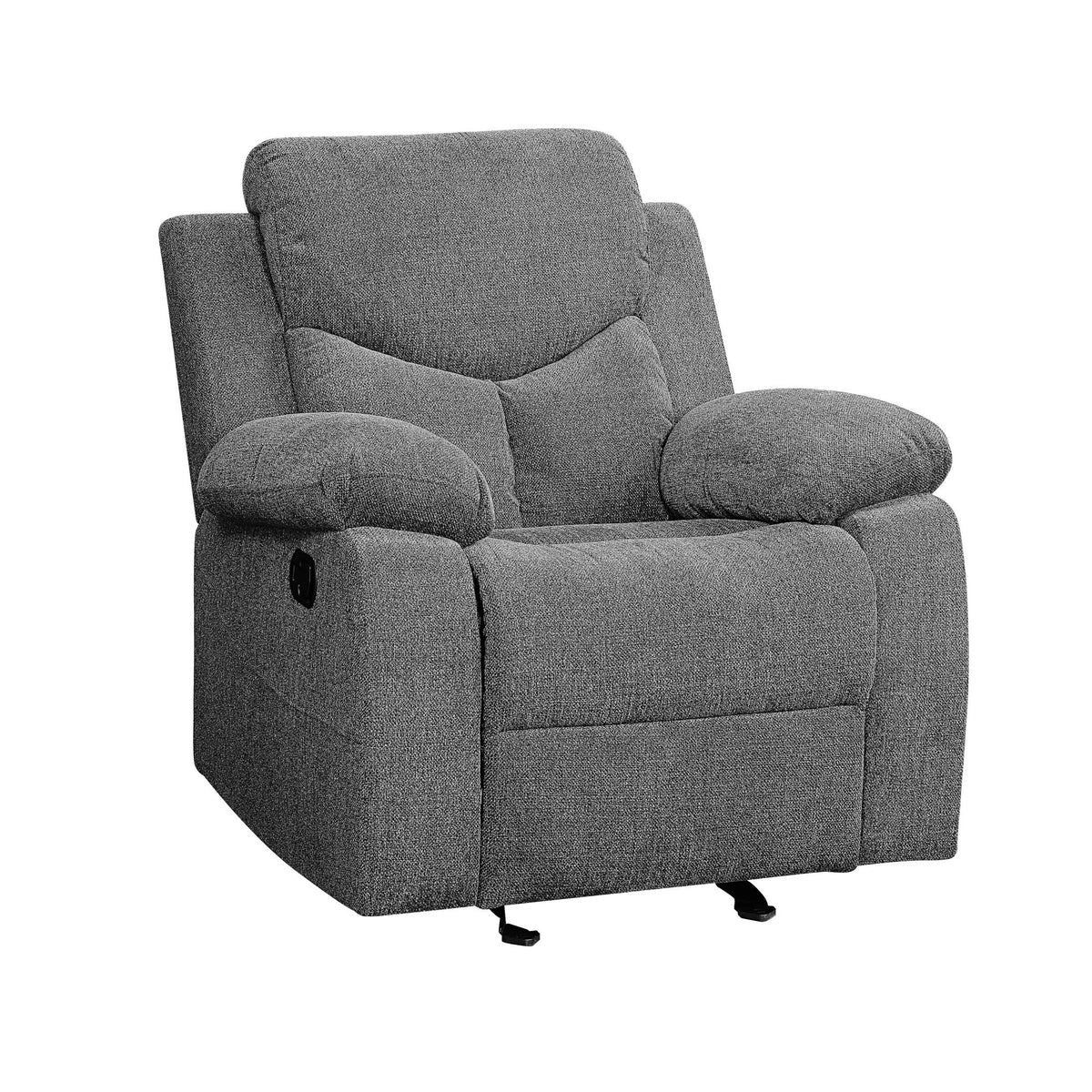 Kalen - Chenille Glider Recliner - Gray