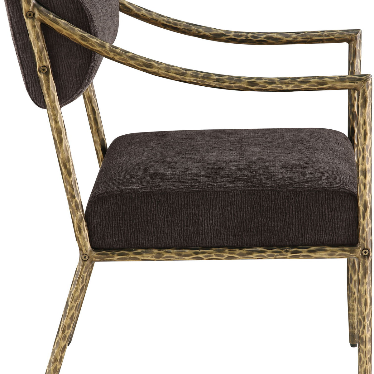 Bastille - Upholstered Dining Arm Chair (Set of 2) - Brass Frame