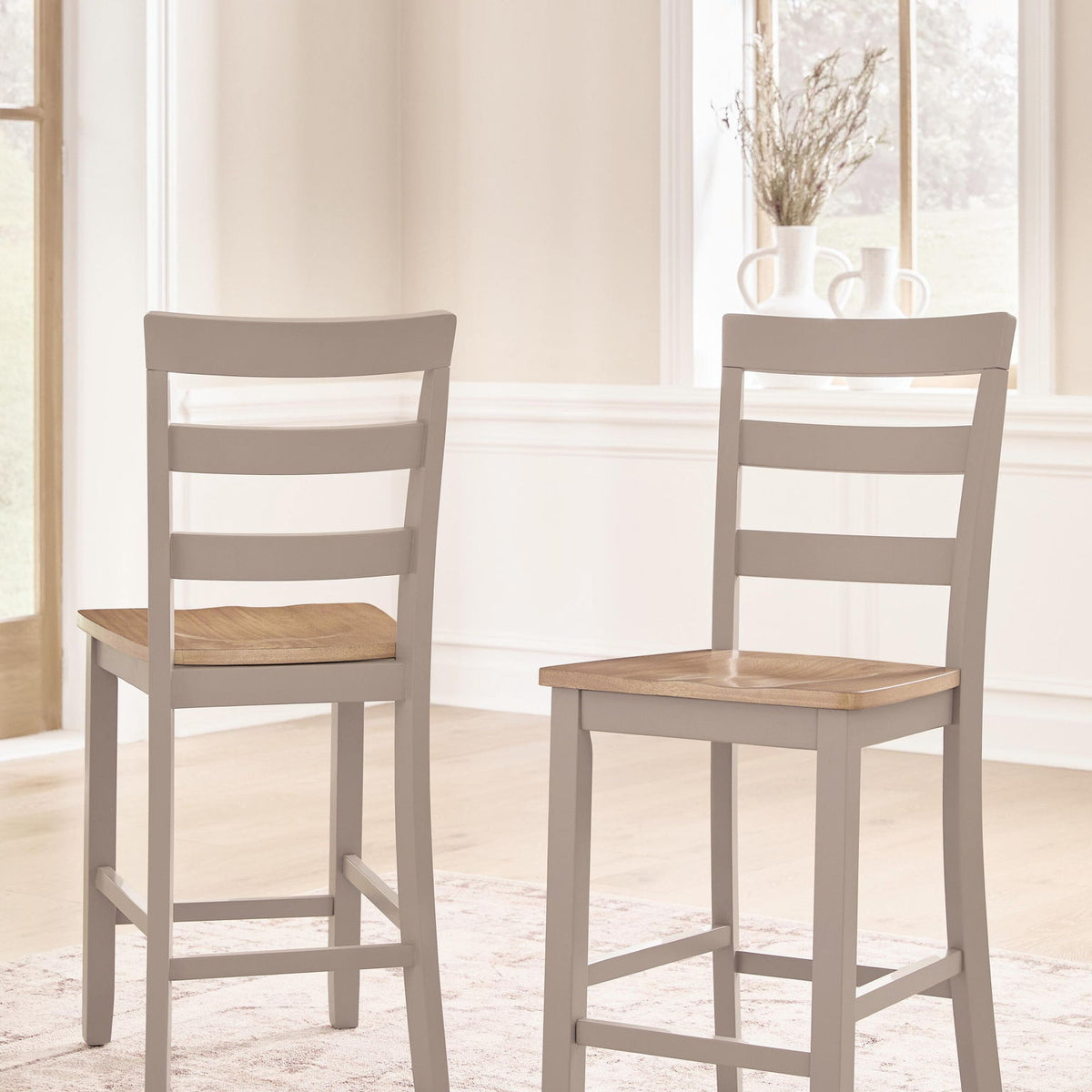 Harperfeld - Barstool (Set of 2) - Natural / Gray