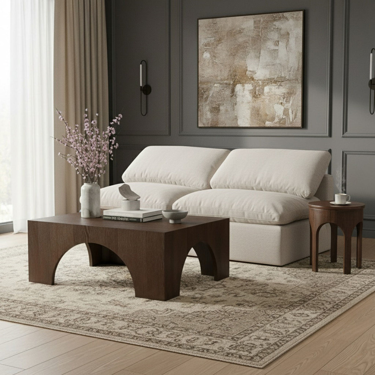 Indulge - Linen 2 Seat Modular Armless Sofa