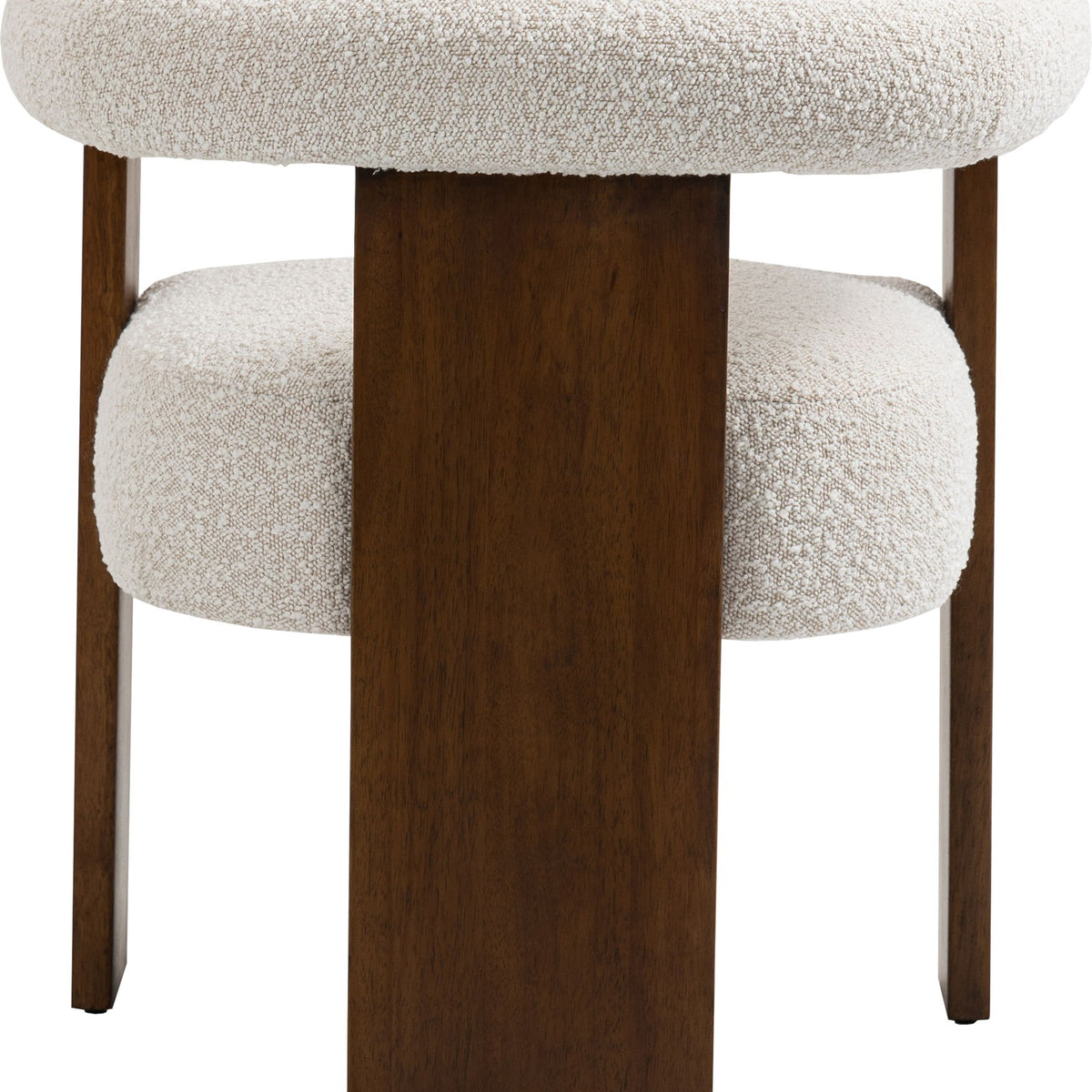 Barrel - Dining Chair - Dark Brown / Cream
