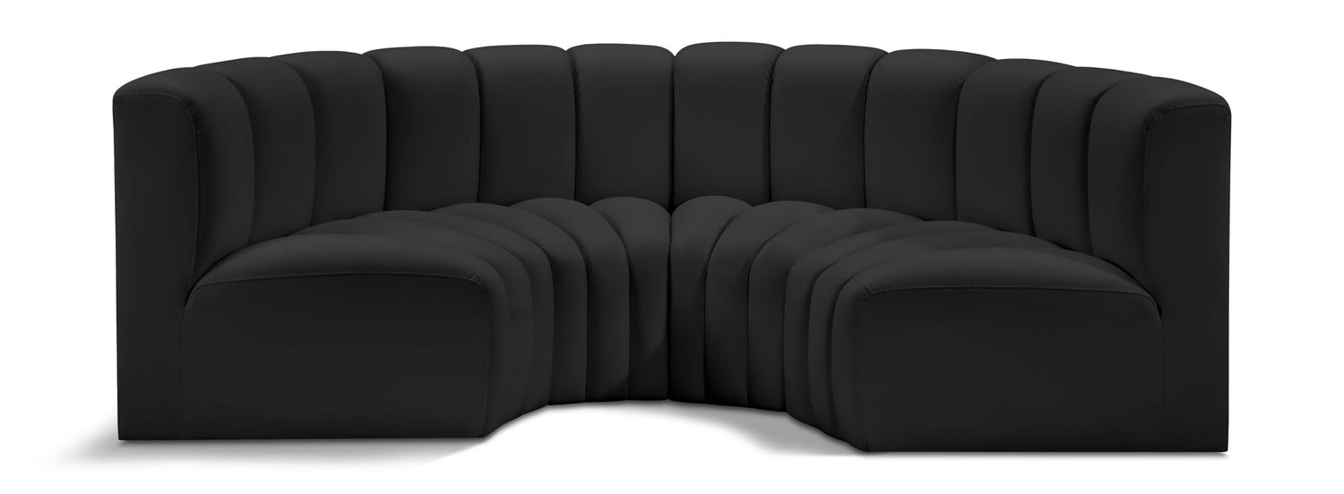 Arc - Faux Leather 4 Piece U-Shaped Modular Sofa