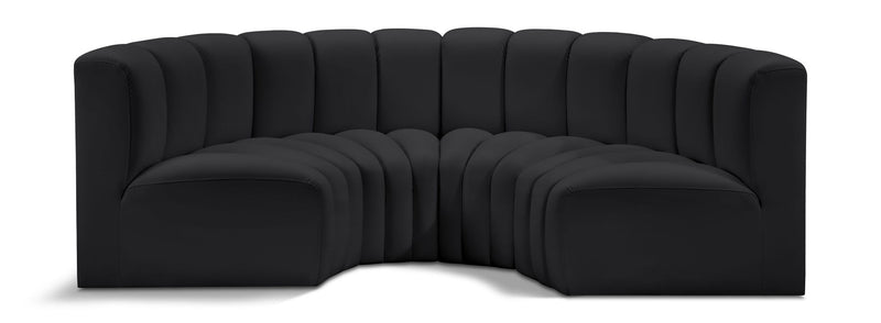 Arc - Faux Leather 4 Piece U-Shaped Modular Sofa