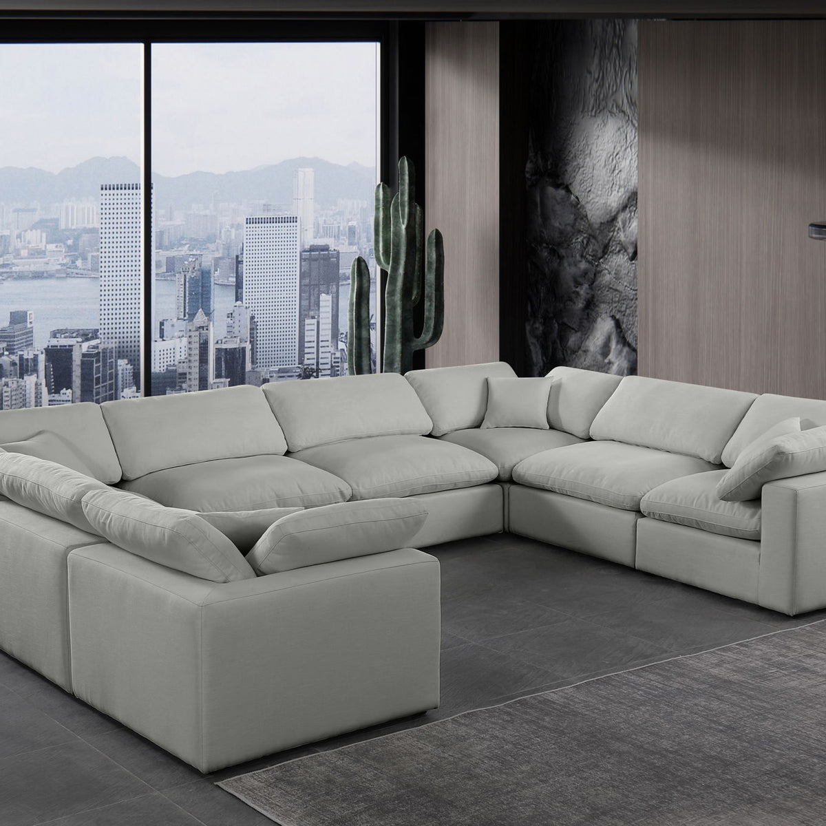 Comfy - 8 Piece Linen Modular Sectional