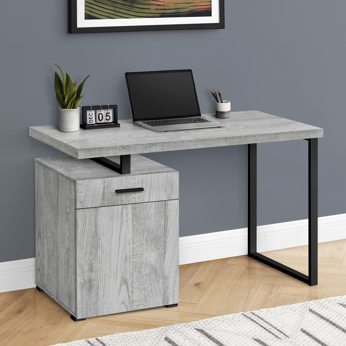 Computer Desk, Home Office, Laptop, Left, Right Set-Up, Storage Drawers, Work, Contemporary, Modern