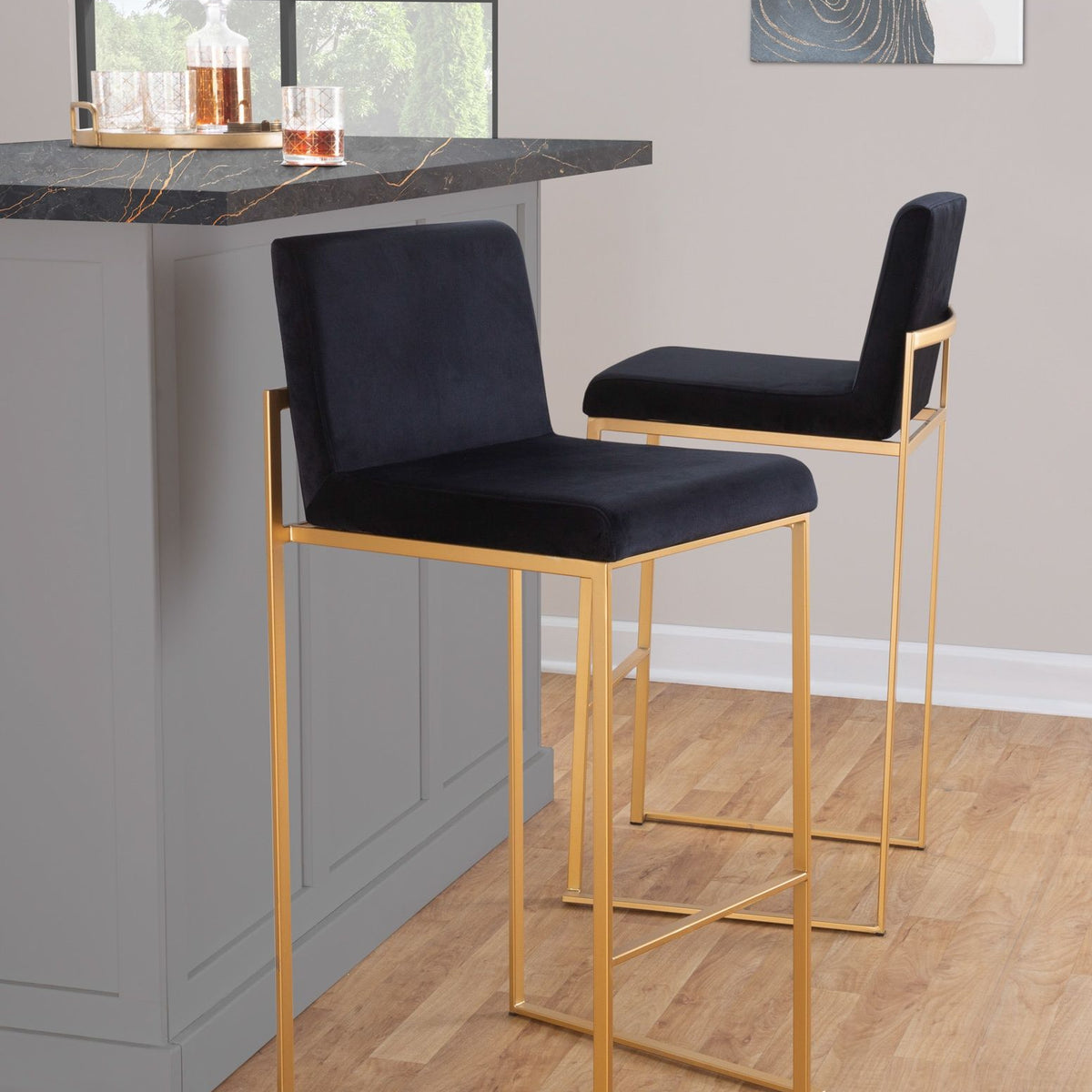 Fuji - Contemporary Design High Back Barstool