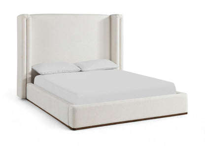 Solange - Linen Textured Fabric Upholstered Bed