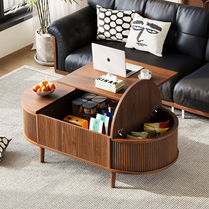 Lift-Top Coffee Table with Hidden Storage Brown