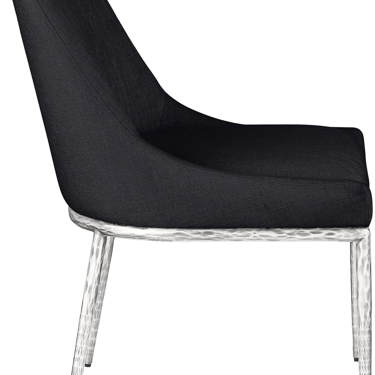 Ferro - Upholstered Dining Side Chair With Brushed Silver Legs